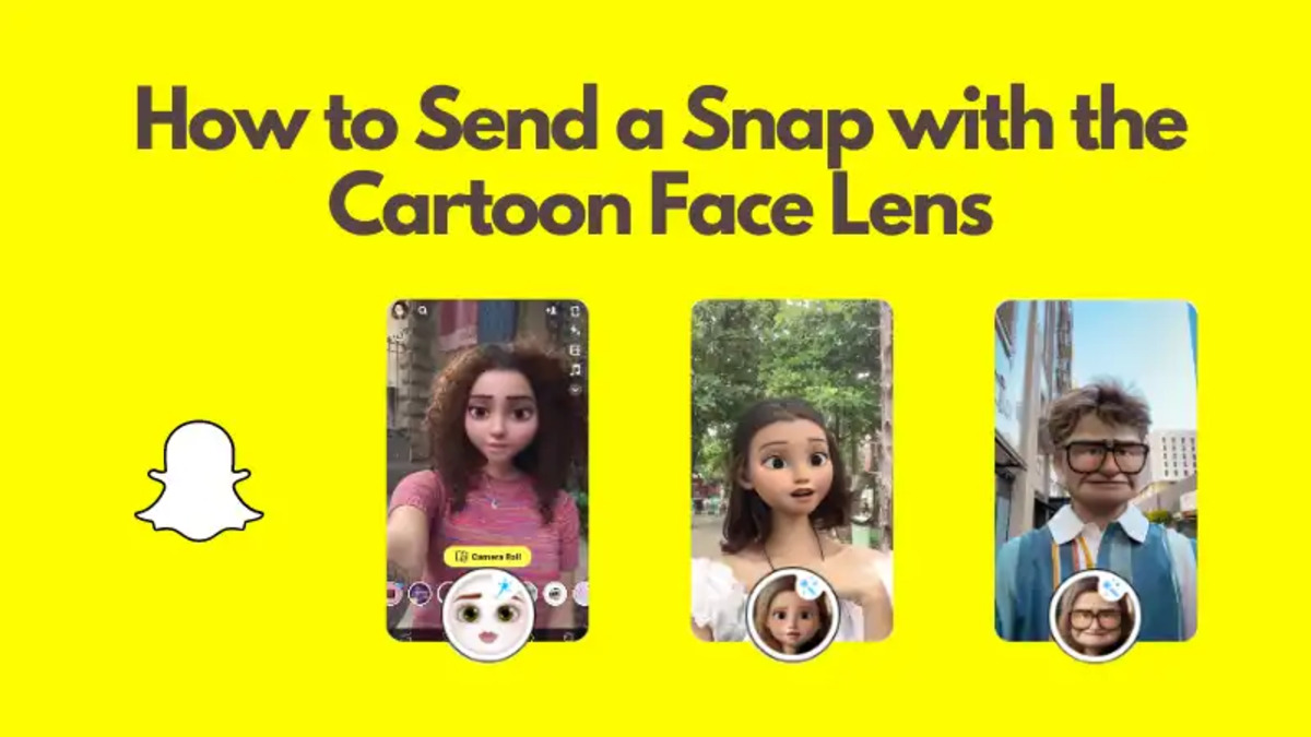 send a snap with the cartoon face lens